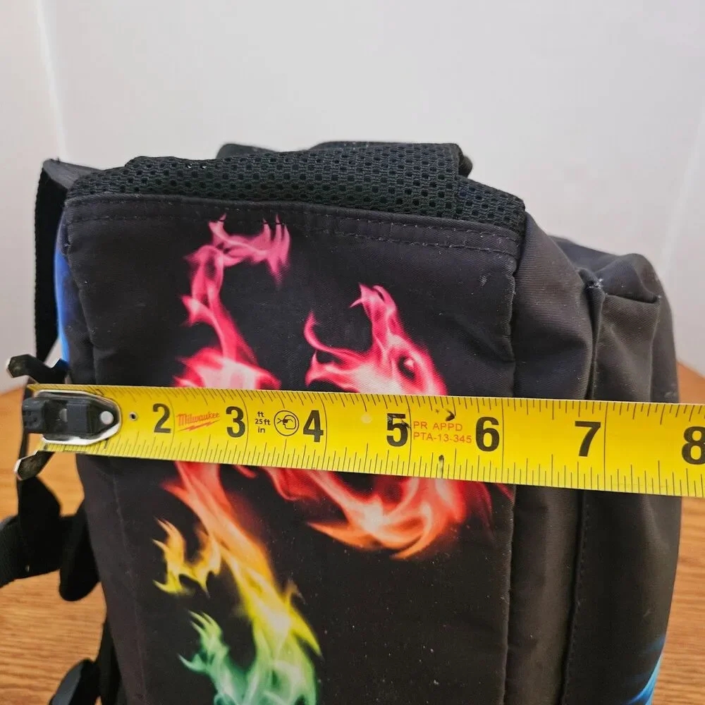 Fire Rainbow Dragon Backpack School Bookbag 15 x 11 x 6